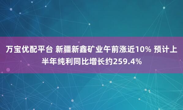 万宝优配平台 新疆新鑫矿业午前涨近10% 预计上半年纯利同比增长约259.4%